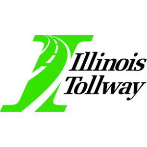 A green and white logo for illinois tollway.