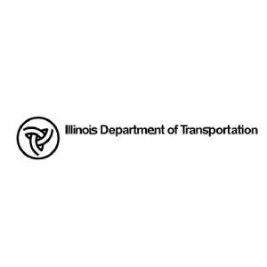 A black and white image of the illinois department of transportation logo.